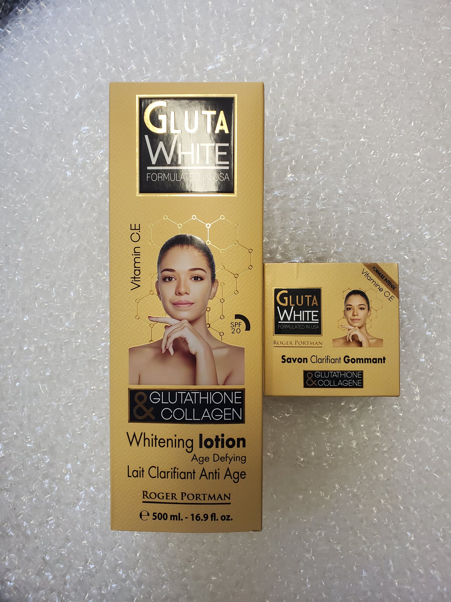 Gluta white lotion 500ML and  size 110g Soap