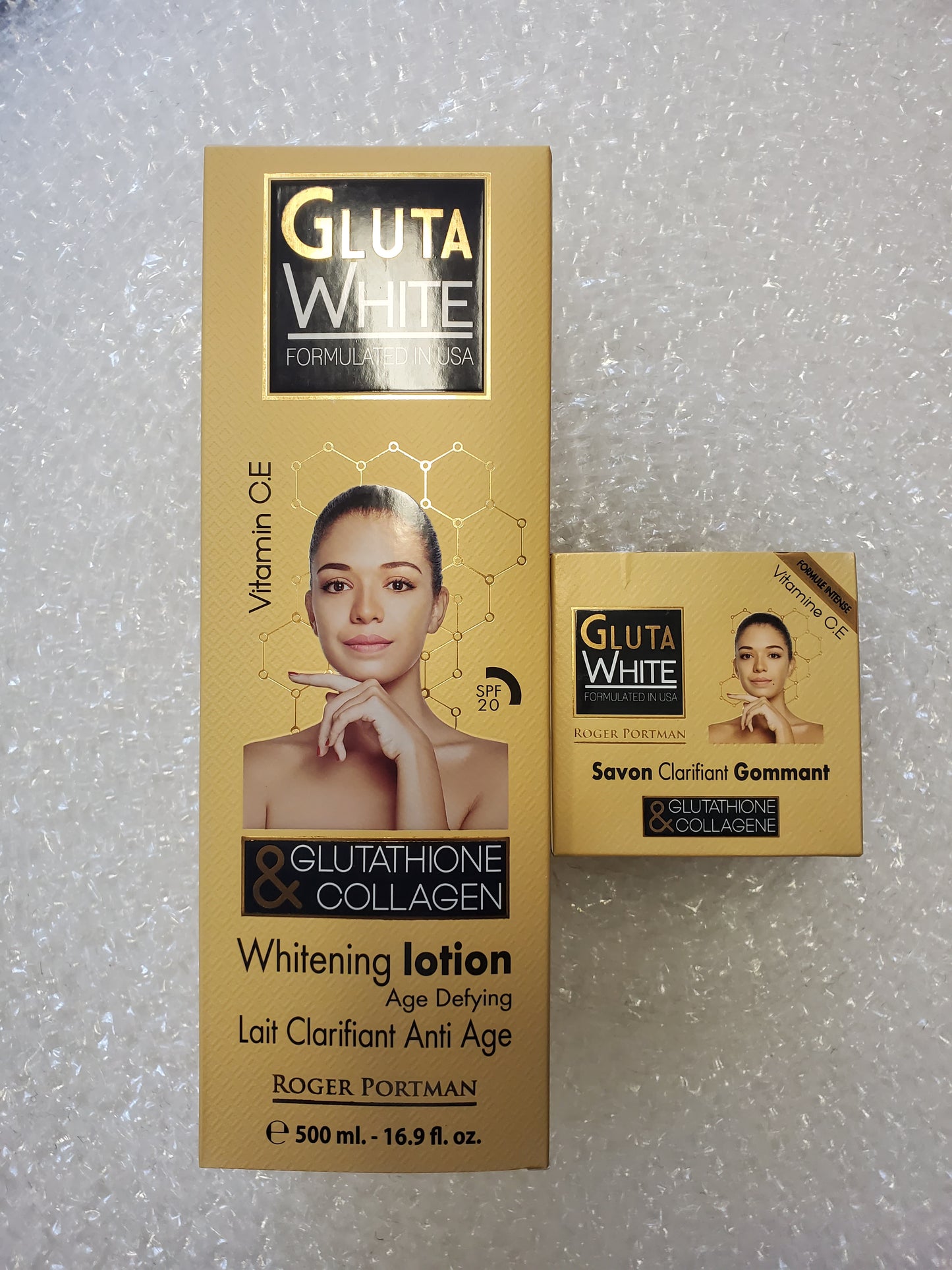 Gluta white lotion 500ML and  size 110g Soap