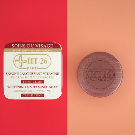 HT26 Lightening Soap Enriched With Carrot Oil / Savon Blanchissant Vitamine Enrichi en Huile de Carotte